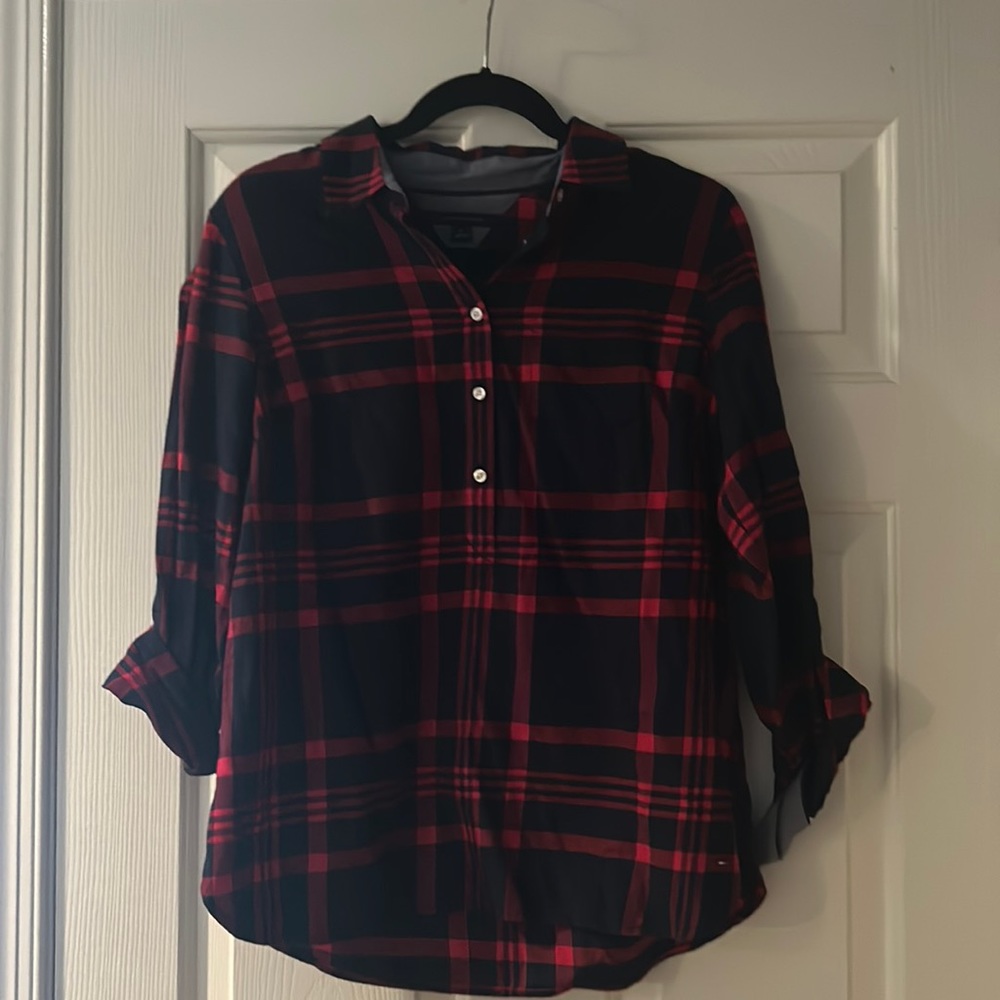 Blue and red plaid shirt